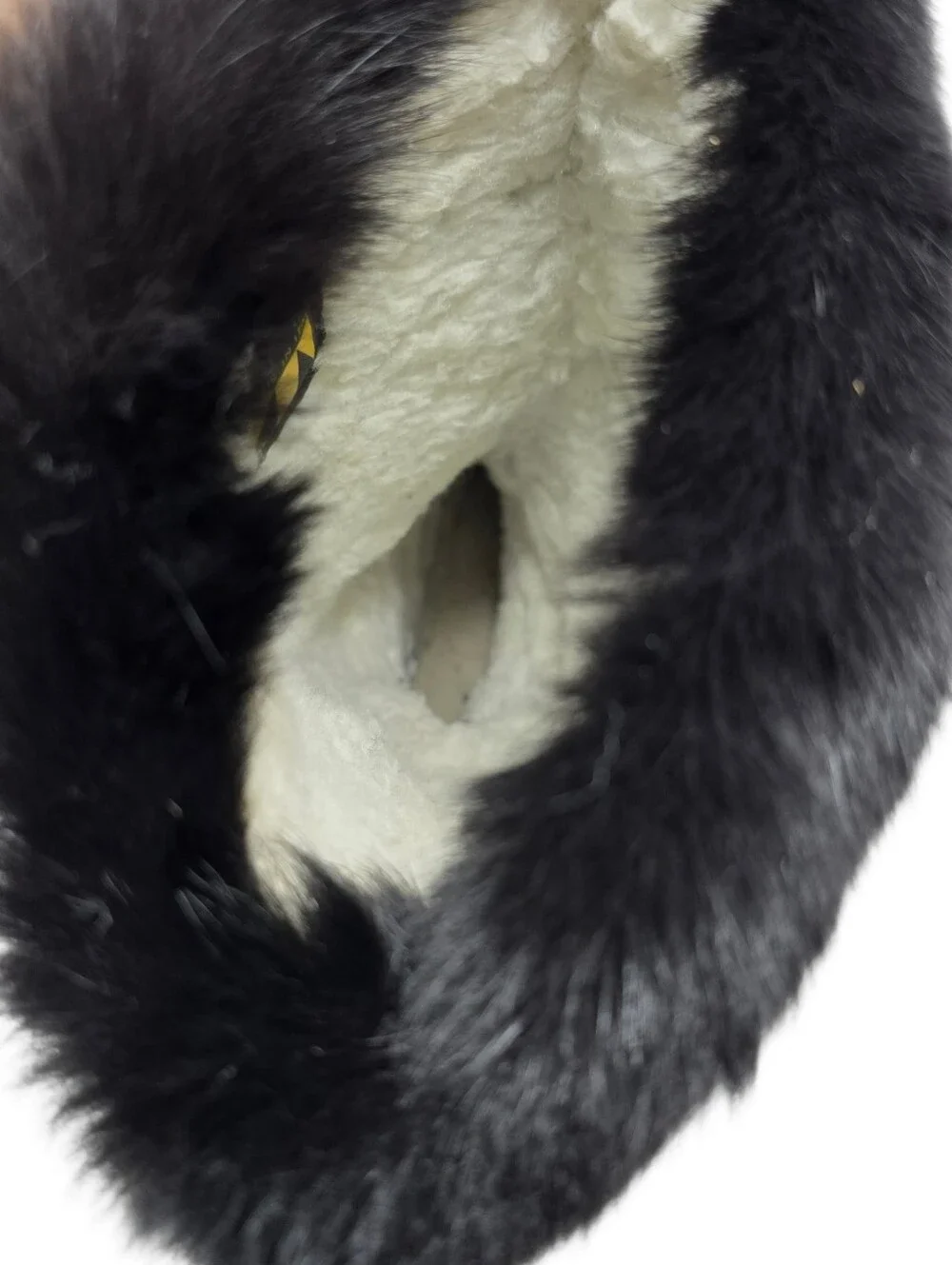 Vintage Tecnica Italy Black Genuine Fur Après Ski Boots US 8.5 Tassels & Cording